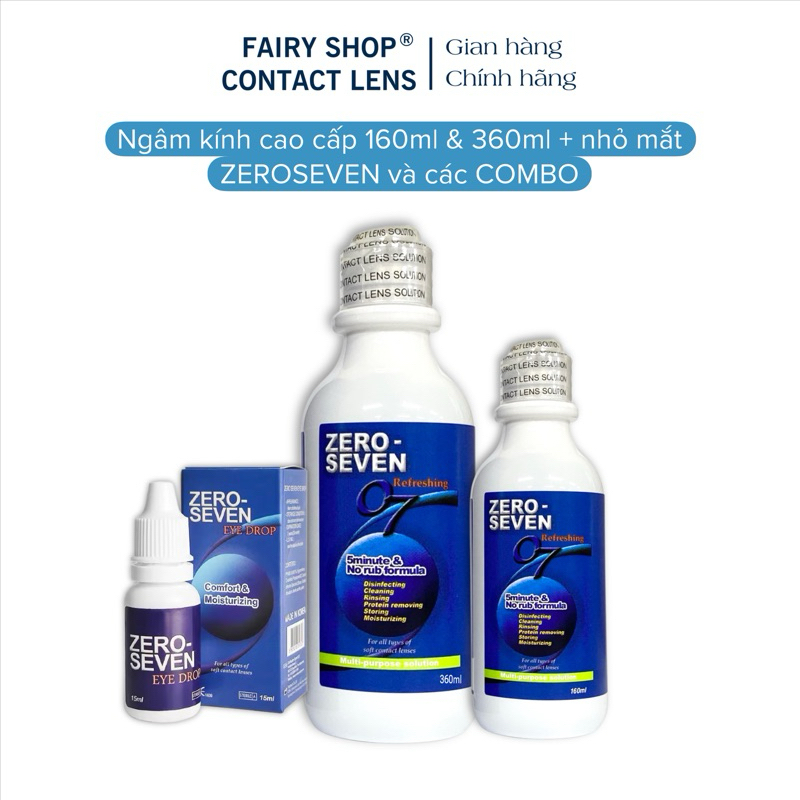  Combo Nước Ngâm Và Nhỏ Mắt ZeroSeven Cao Cấp Kính FAIRY SHOP CONTACT LENS 