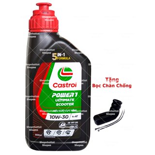 Dầu Nhớt tổng hợp toàn phần xe tay ga Castrol Power-1 Ultimate 10w30 800ml (0.8 L) + Bọc chân chống xe máy