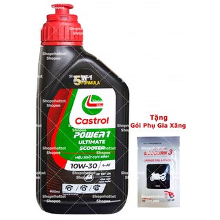 Combo Dầu nhớt tổng hợp tay ga Castrol Power-1 Ultimate 10w30 800ml (0.8L) + Phụ gia kim phun xăn.g Fi ( Shopnhottot)
