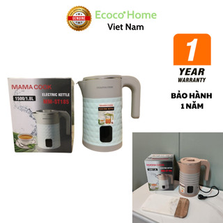 Ấm siêu tốc , bình đun siêu tốc inox 2 lớp mama cook st185 1.8l domydo