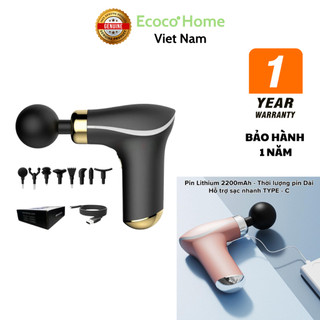 Máy massage cầm tay mini 8 đầu 3 chế độ, máy massage đấm lưng, mát xa cổ vai gáy có dải đèn led