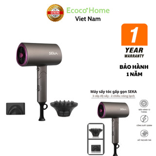 Máy sấy tóc gấp gọn cao cấp seka sấy 2 chiều nóng lạnh, 3 chế độ sấy tặng loa sấy tạo kiểu tóc