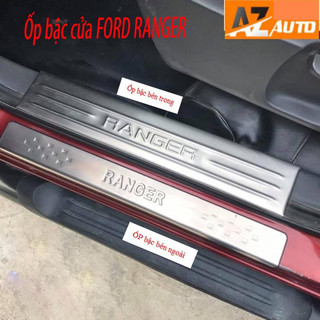 Bộ Ốp bậc cửa, Nẹp bước chân Ford Ranger - INOX(hàng cao cấp)
