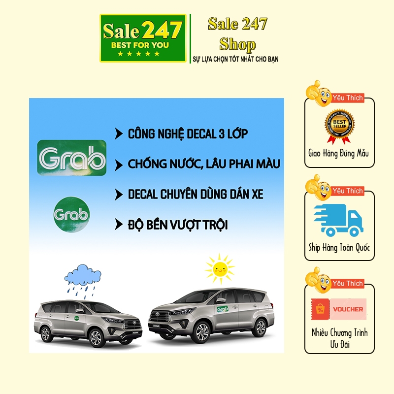 Logo Grab Dán Xe Chống Nước Độ Bền Vượt Trội