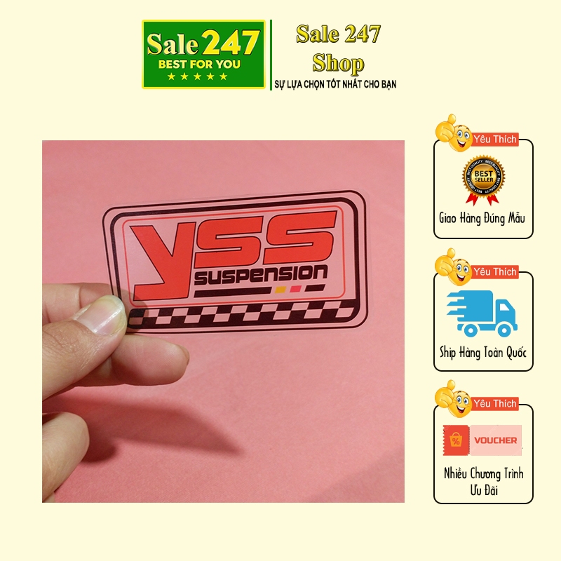 Tem dán phuộc xe YSS - Tem YSS ( 2 tem )