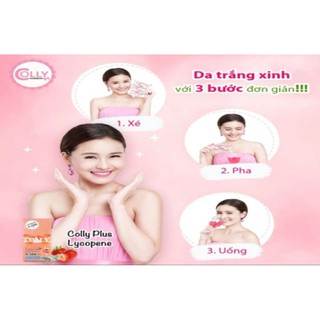 Bột uống trắng da Colly Collagen 6500mg Colly Lycopene