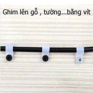 Nẹp nhựa 10ghim dây điện lên tường bằng vít
