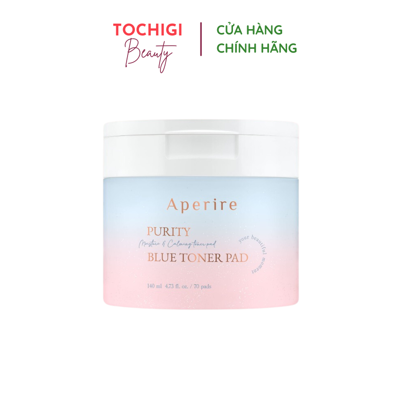Toner Pad Tinh Khiết Cấp Ẩm Dịu Da Cấp Tốc Aperire Purity Blue Moisture and Calming Toner Pad 140ml/70 miếng