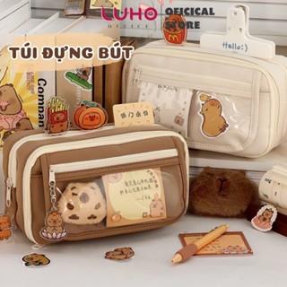 Túi đựng bút LUHO, hộp bút vải cỡ lớn nhiều ngăn, bền, đựng được nhiều đồ, màu sắc dễ thương TB170