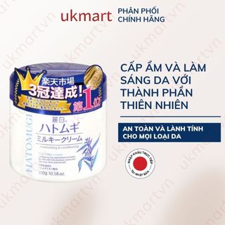 Kem Dưỡng Ẩm, Làm Sáng, Trẻ Hóa Da Mặt Reihaku Hatomugi Moisturizing & Conditioning Milky Cream 300g