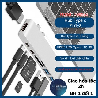 Hub usb type c chuyển dùng cho M.A.C 2017 - 2020 ra Hdhmi 4k60hz/ TF/ SD/ USB 3.0/ Type-c - Hồ Phạm