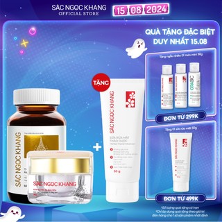 Bộ đôi kết hợp giảm nám Sắc Ngọc Khang [Viên uống vi tảo lục & Kem dưỡng da ban đêm 30g]