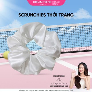  Cột tóc vải scrunchies buộc tóc vải trơn bóng