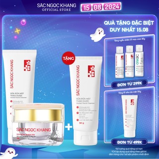 Bộ đôi dưỡng da cơ bản 2 [Kem dưỡng da ban đêm Sắc Ngọc Khang 30g & Sữa rửa mặt Sắc Ngọc Khang 100g]