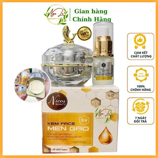Combo kem face men gạo nicos + serum tinh chất mật ong nicos