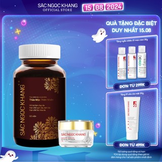 Bộ đôi chống lão hóa, chống nám cao cấp SẮC NGỌC KHANG [Viên uống Sắc Ngọc Khang ++ & Kem dưỡng da ban đêm 10g]