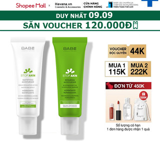 Kem dưỡng BABE cho da dầu mụn Stop AKN Mattifying Moisturiser 50ml
