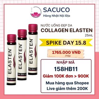 Nước uống collagen trẻ hoá căng bóng da elasten 25ml x 28 ống đức