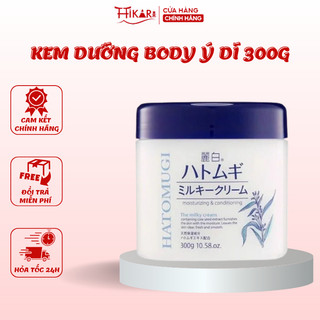 Kem dưỡng body ý dĩ làm sáng da HATOMUGI Moisturizing Conditioning The Milky Cream 300g