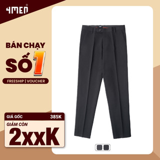 Quần tây nam đẹp 4MEN QT058 form slimfit tôn dáng, vải cao cấp không nhăn, có thun co giãn