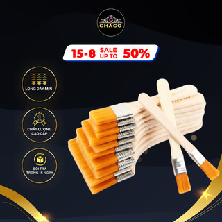 Chổi quét sơn Chaco Gold cọ quét sơn gỗ,sơn tường cọ vẽ bản vuông kích thước to nhỏ sợi lông mềm mại thân gỗ