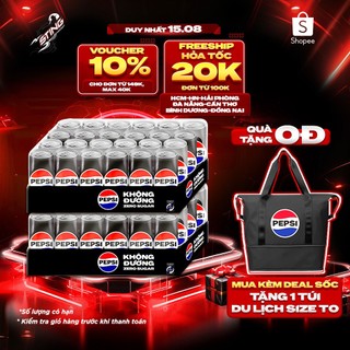 Combo 2 thùng 24 lon pepsi không calo