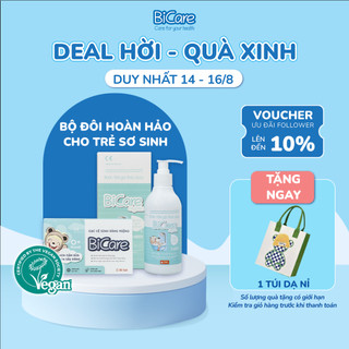 Combo Gạc rơ lưỡi Bicare và nước tắm thảo dược Bicare