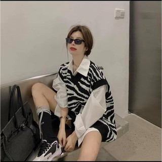 Áo gile len ngựa vằn Qccc siêu xinh