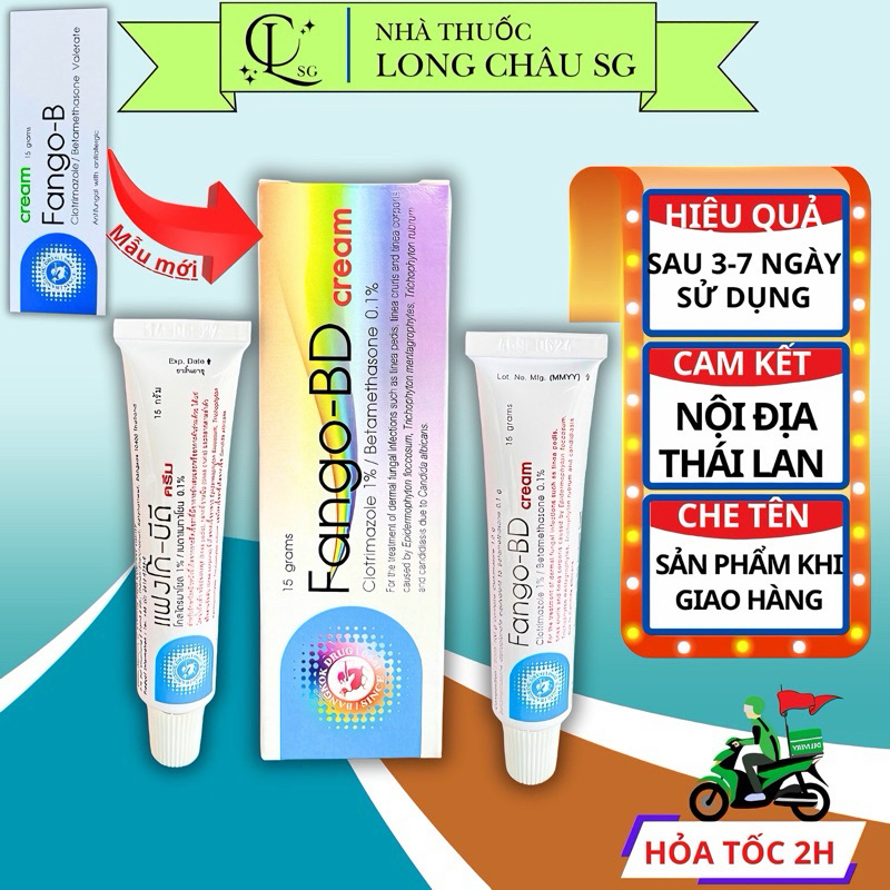 Kem Bôi Lang Ben Fango-B Thái Lan, Trị Hắc Lào, Nấm Da, Mẩn Đỏ, Ngứa, Tái Tạo Da (15gr) - chuẩn thái