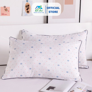 Ruột gối nằm gối tựa đầu 45x65cm mềm êm họa tiết vương miện bông trắng tinh cao cấp