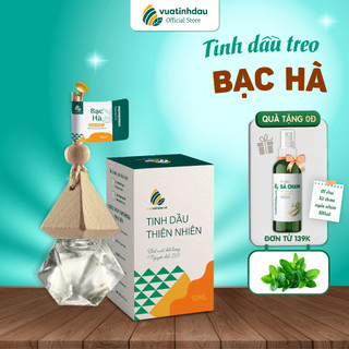 Tinh dầu bạc hà treo thơm xe ô tô vuatinhdau 8ml khử mùi xe hơi, thơm phòng ngủ, tủ quần áo