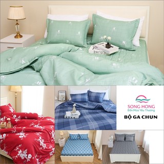 ✔️ Bộ Ga Giường 1m8x2m, ga chần bông - Chất Cotton - Sông Hồng Chính Hãng