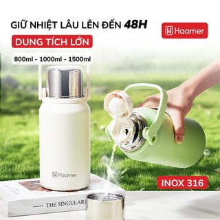  Bình Giữ Nhiệt Haamer Inox 316 An Toàn Thực Phẩm Giữ Nhiệt đến 48h Dung Tích 800ML 1000ML 1500L - B004 