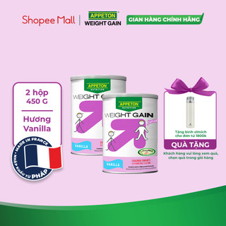Combo 2 Sữa Tăng Cân cho Trẻ Em Appeton Weight Gain Junior hương Vanila 450g