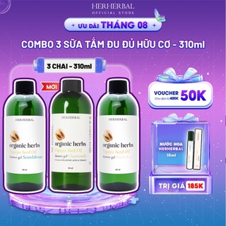 Chai Sữa Tắm Dược Liệu Giảm Mụn Dưỡng Ẩm Herherbal Chiết Xuất hạt đu đủ Thảo Dược hữu cơ