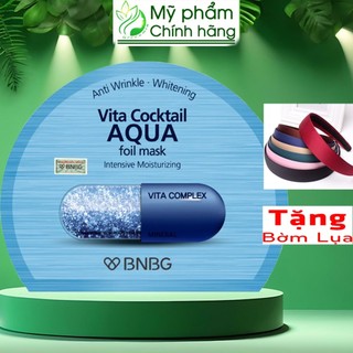 Mặt Nạ BNBG Thiếc Xanh [MIẾNG LẺ] Cấp Ẩm Chuyên Sâu Vita Cocktail Aqua Foil Mask [TẶNG 1 BĂNG ĐÔ LỤA KHI MUA 10 MIẾNG]