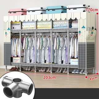 Tủ Quần Áo Tủ Vải Khung Thép 5 buồng 10 ngăn Treo quần áo siêu bền chắc chắn Tháo lắp đa năng