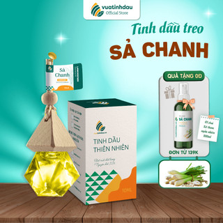 Tinh dầu sả chanh treo xe hơi ô tô vuatinhdau 8ml khử mùi, treo thơm phòng ngủ, tủ quần áo