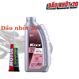 [COMBO] Nhớt Tổng Hợp Xe Tay ga Kixx Ultra 4T Scooter 10w40 800ml + Nhớt Lap Motul
