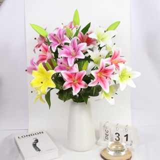 Hoa Ly Giả, Hoa ly cao su giống như thật decor trang trí nhà cửa, hoa trang bàn ăn phòng khách, hoa để ban thờ gia tiên