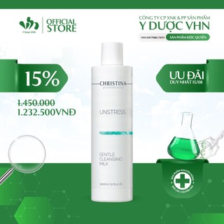 Sửa Rửa Mặt Unstress Gentle Cleansing Milk CHRISTINA Hỗ Trợ Làm Sạch Bụi Bẩn, Cân Bằng Độ Ẩm Cho Da 300ml