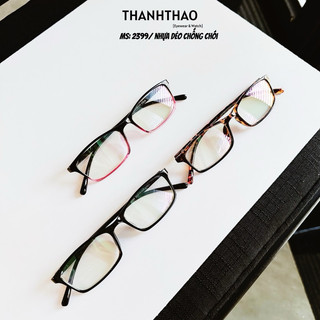 Gọng Kính Cận Nữ Vuông Chữ Nhật Mảnh Nhựa Dẻo Chống Ánh Sáng Xanh 2399 - THANHTHAO EYEWEAR