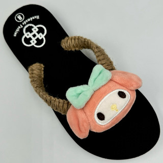 Dép lê nữ HD đan dây thừng đính sticker chibi cute có đế chống trơn trượt đủ size nhiều màu