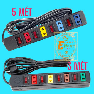 Ổ cắm điện lioa - 2200w/10a - 4 ổ cắm 2 chấu - 4 công tắc – ổ cắm có dây 3 mét và 5 mét – mã sản phẩm 4sof3 và 4sof5
