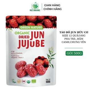 Táo đỏ hữu cơ Jun Green Nature 500g size 12 quả chưng yến ,pha trà,hầm canh