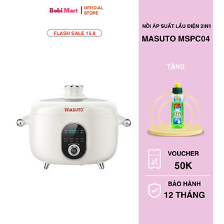 Nồi áp suất lẩu điện 2in1 đa năng 4l masuto mspc04 2 lòng nồi 10 chức năng an toàn dung tích 4l công suất 1300w