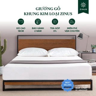 Giường Gỗ Khung Kim Loại – Zinus Ironline Platforma Bed