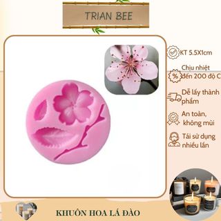 Khuôn silicon hoa, lá, cành đào, chịu nhiệt tốt, không mùi, khuôn tạo hình Trian Bee