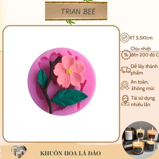 Khuôn silicon hoa, lá, cành đào, chịu nhiệt tốt, không mùi, khuôn tạo hình Trian Bee