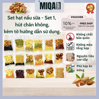 Set hạt dinh dưỡng làm sữa hạt mix sẵn 10 ngày không trùng nhau